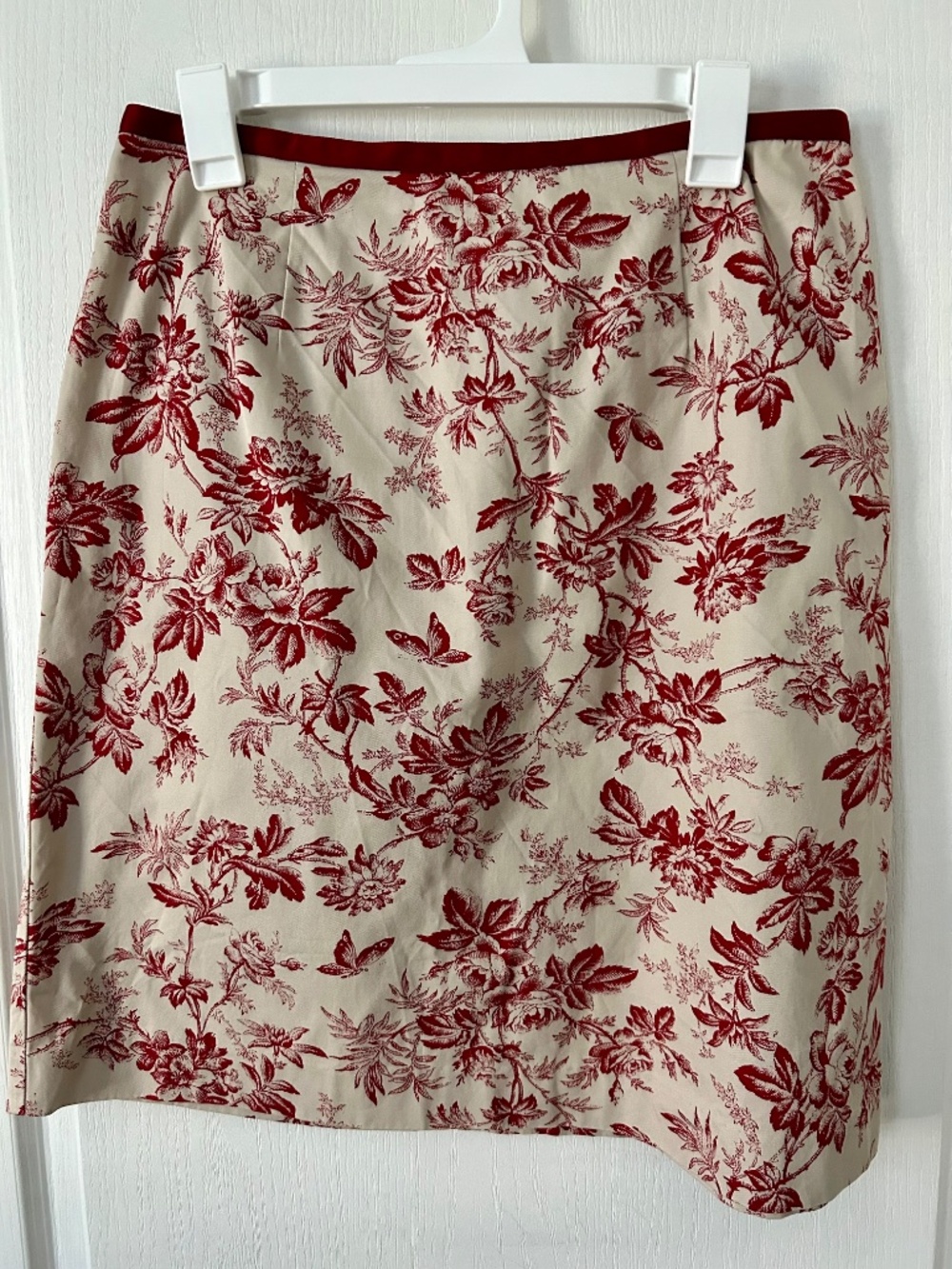 Skirt Vintage Eddie Bauer Red Beige Toile